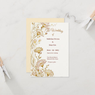 Convite Bohemian, botanical style Invitation