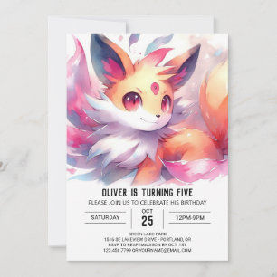 Convite Bohemian Digital Fox Birthday