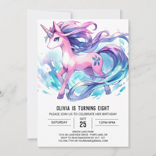 Convite Bohemian Digital Horse Birthday (Frente)