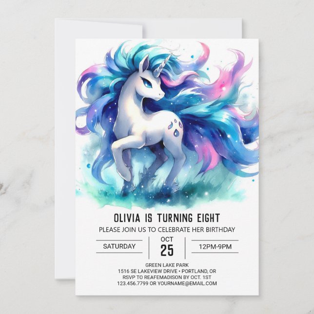 Convite Bohemian Digital Horse Birthday (Frente)
