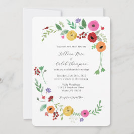 Convite Bohemian Floral Bright Color Invitation