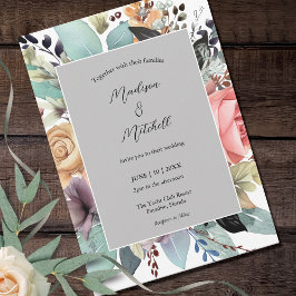 Convite Bohemian Floral Buquê Watercolor