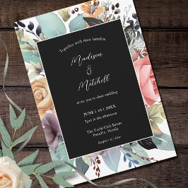 Convite Bohemian Floral Buquê Watercolor