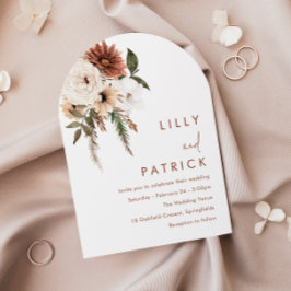 Convite Bohemian Floral Terracotta Arch Casamento
