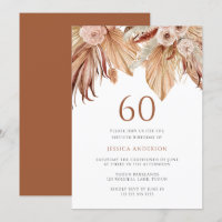 Bohemian Floral Terracotta Boho 60º Aniversário