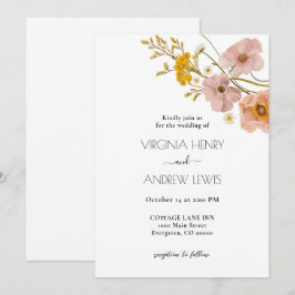 Convite Bohemian Floral Terracotta Wedding Elegante
