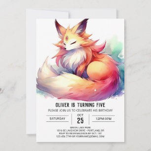 Convite Bohemian Joyful Fox Birthday