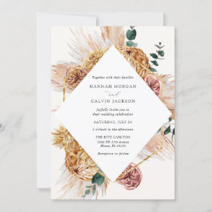 Convite Bohemian Pampas Grass Casation