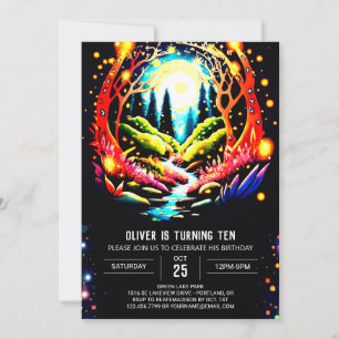 Convite Bohemian Pastel Fireflies Aniversário