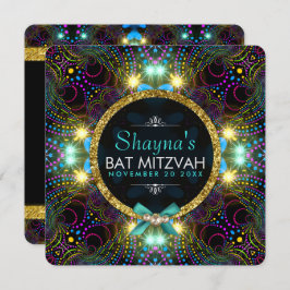 Convite Bohemian Princess Bonito Lights Bat Mitzvah