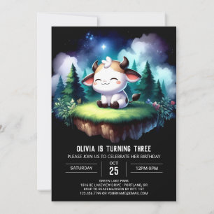 Convite Bohemian Printable Cow Birthday