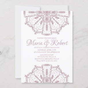 Convite Bohemian rosa Mandala Art Boho Casamento