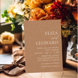 Convite Bohemian Terracotta Modern Minimalist Wedding