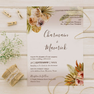 Convite Bohemian Terracotta Wedding Elegante