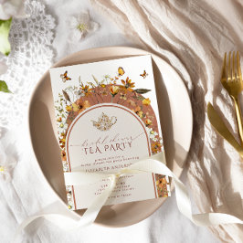 Convite Bohemian Terracotta Wildflower Bridal Tea Party