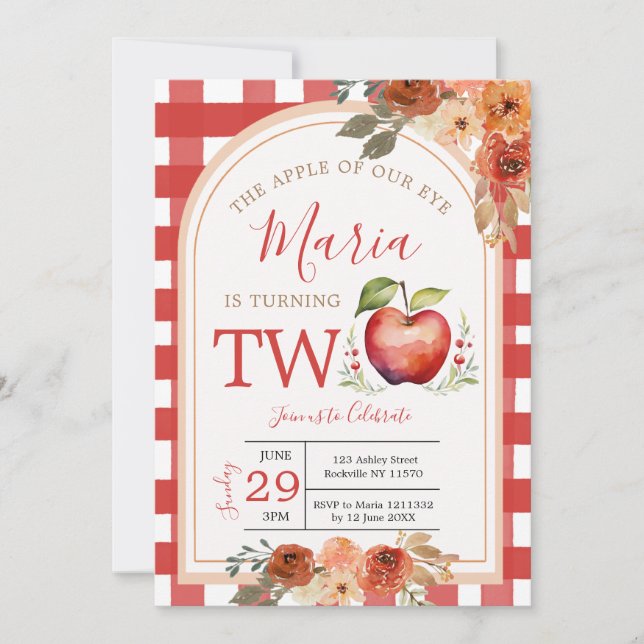 Convite Boho A maçã do nosso olho está Transformando Dois  (Frente)