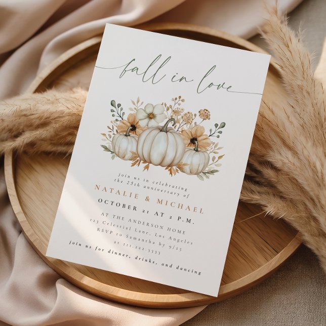 Convite Boho Abóbora Outono Amor Aniversário de Casamento (Criador carregado)