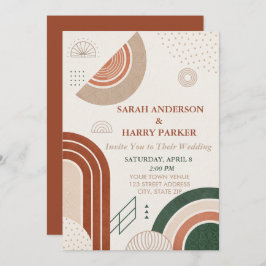 Convite Boho Abstrato Arch Wedding