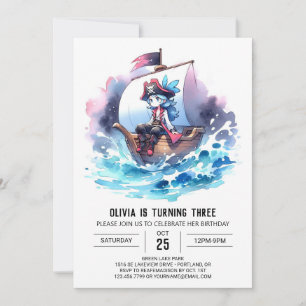 Convite Boho Adorable Pirate Birthday