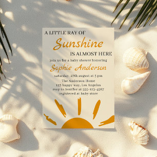Convite Boho Amarelo Um Pouquinho de Luz do Sol Chá de Beb