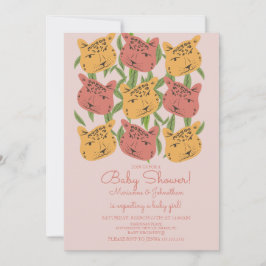 Convite Boho Animal Cat Cheetah Safari Chá de fraldas