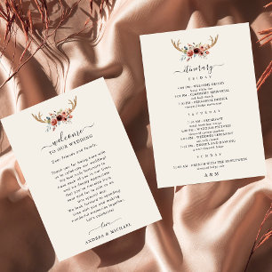 Convite Boho Antlers Wedding Carta Itinerária