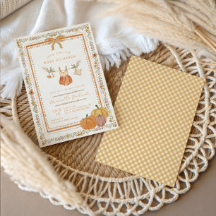 Convite Boho Apaixonada Chás de Bebê Menina Outono