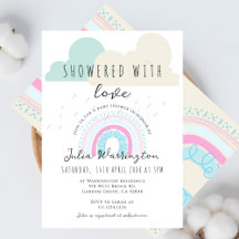 Boho Apresentado com Chá de fraldas Rainbow