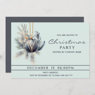 Convite Boho aquarela verde bola Natal Feriado