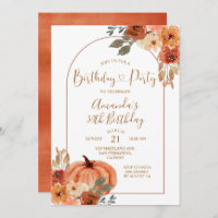 Boho Arch Fall Pumpkin Birthday 30 Party