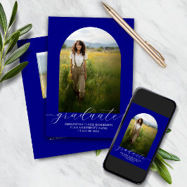 Convite Boho Arch Graduation Invitation 2 Photos Marinho