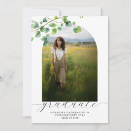 Convite Boho Arch Ivy, graduação branca