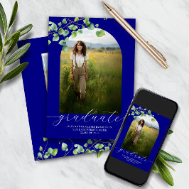 Convite Boho Arch Ivy, graduação em Marinho