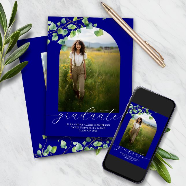 Convite Boho Arch Ivy, graduação em Marinho (Criador carregado)