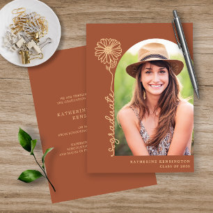 Convite Boho Arch Terracotta Dourada Foto manuscrita
