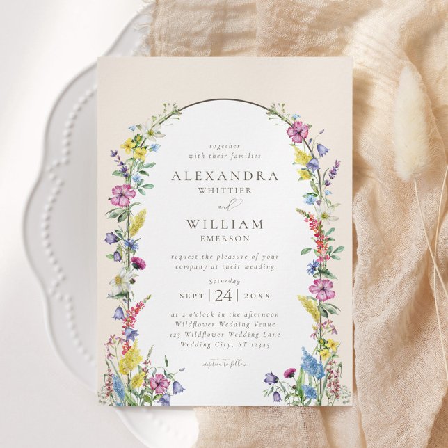 Convite Boho Arch Watercolor (Criador carregado)