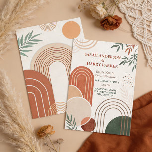 Convite Boho Arco Abstrato Casamento