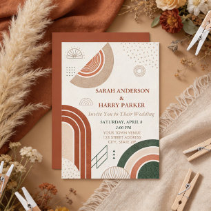 Convite Boho Arco Abstrato Casamento