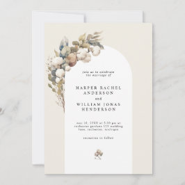 Convite Boho Arco algodão e eucalipto casamento