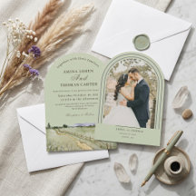 Boho Arco de Montanha Aquarela Foto Casamento Mini