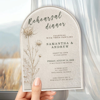 Convite Boho Arco de Pampas com Flores Secas Jantar de Ens