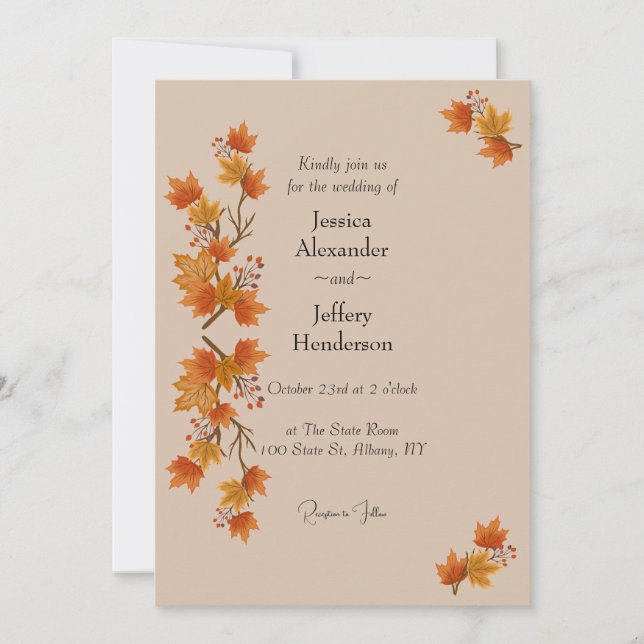 Convite Boho Autumn Wedding (Frente)