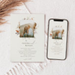 Convite Boho Autumn Wildflower | Boige Photo Frame Wedding<br><div class="desc">Apresentando nossa maravilhosa flor silvestre do outono | convite para casamento de quadro de fotos bege, que abraça uma design simples e moderna refletindo a beleza da natureza. Apresentando flores e folhas de terracota de queda seca prensada, ele captura a essência das matizes laranja queimadas em outubro, criando um design...</div>