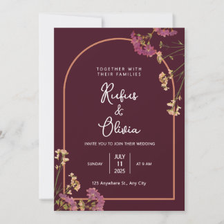 Convite Boho Autumn Wildflower | Casamento Botânico
