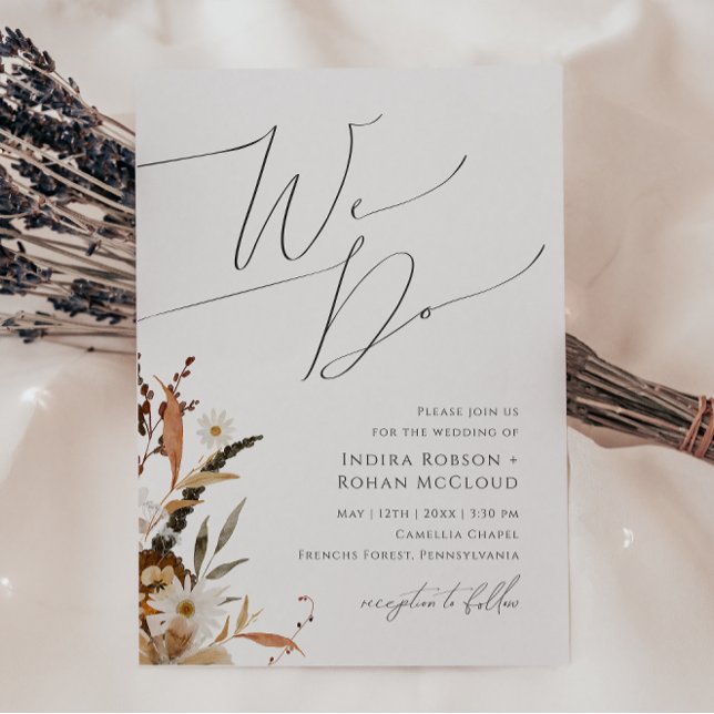 Convite Boho Autumn Wildflower | Fazemos Casamento (Criador carregado)