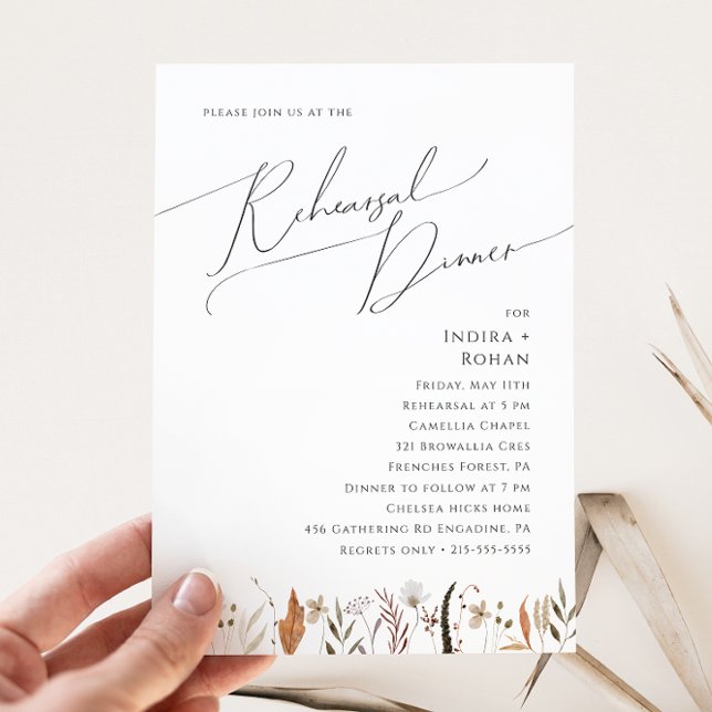 Convite Boho Autumn Wildflower | Janto de ensaio (Criador carregado)