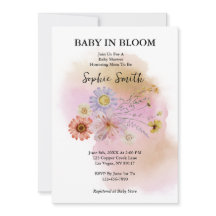 Boho Baby Em flor Aguarela de Flor Silvestre
