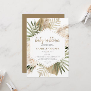 Convite Boho Baby In Bloom Pampas Grass
