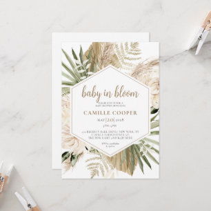 Convite Boho Baby In Bloom Pampas Grass