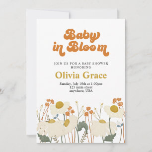 Convite Boho Baby in Bloom Wildflower chá de fraldas